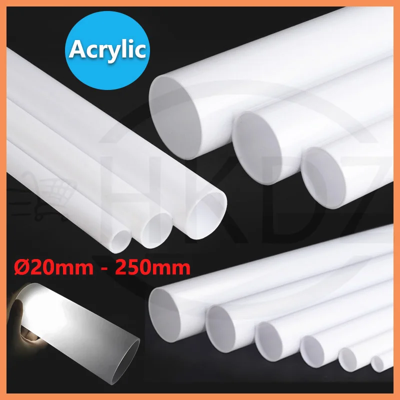 

White Acrylic Round Tube ID 16 -244mm OD 20 -250mm Length 500mm Plastic Perspex Glass Pipe Aquarium Fish Tank Supplies Water