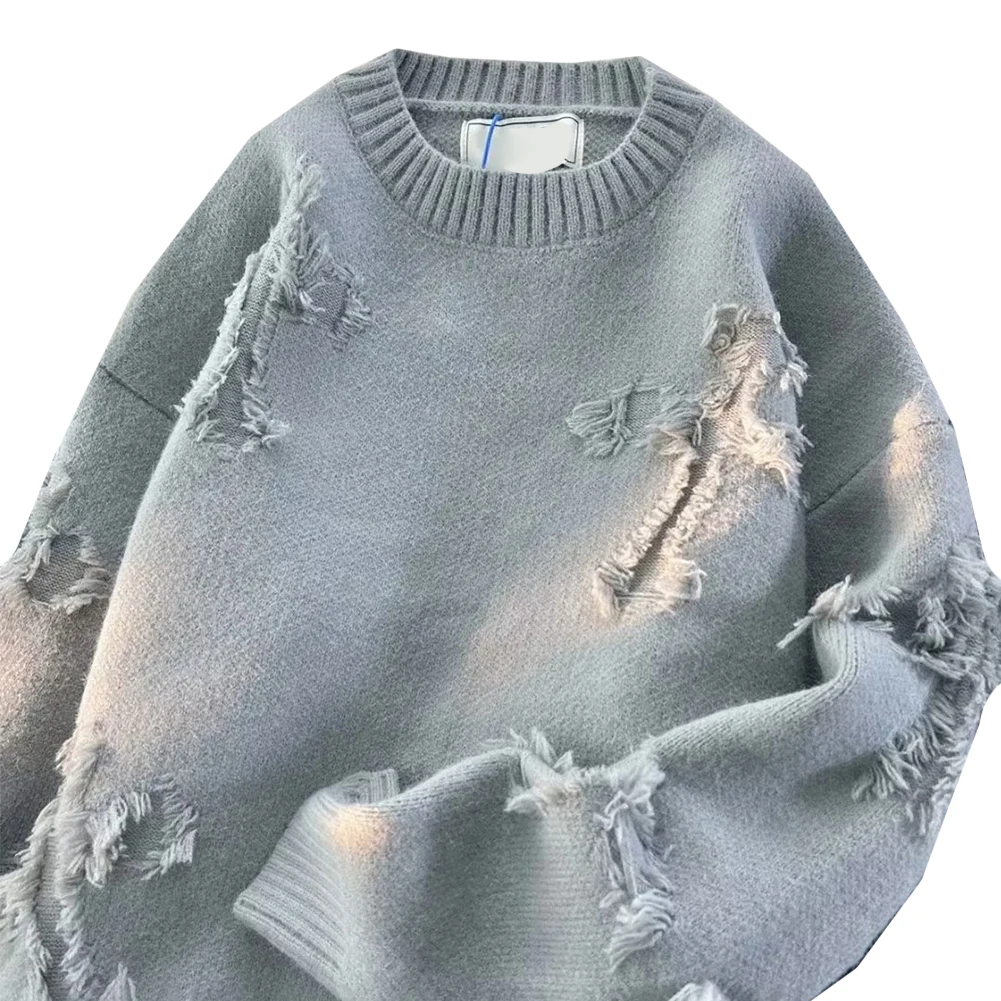 

Мужской вязаный свитер с круглым вырезом в винтажном студенческом стиле, модный бренд High Street