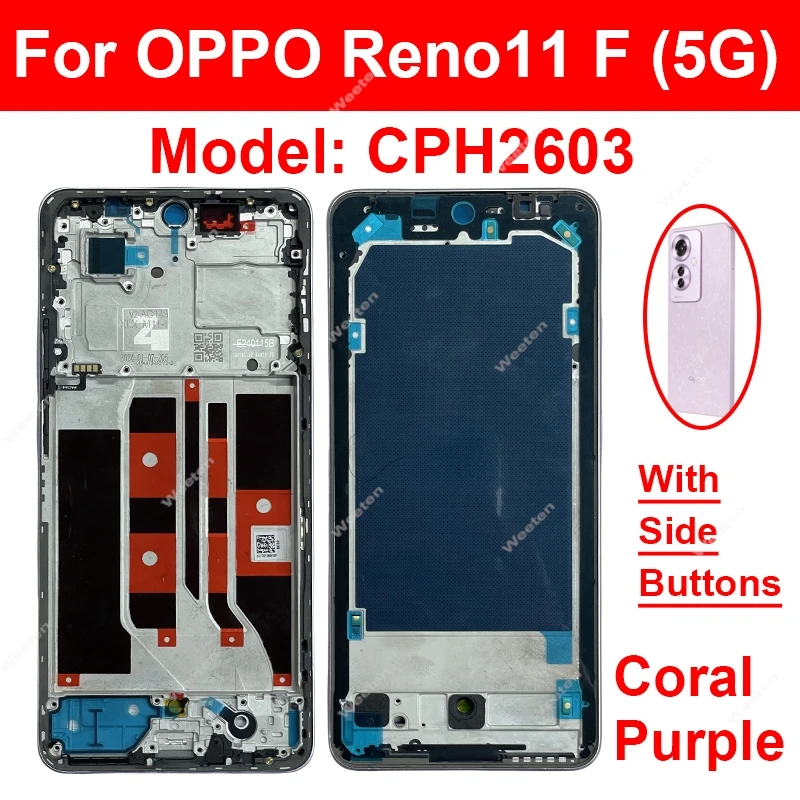 Middle Frame Housing For OPPO Reno11 Reno 11 F Pro 5G LCD Front Housing Middle Frame Holder Cover Replacement Parts