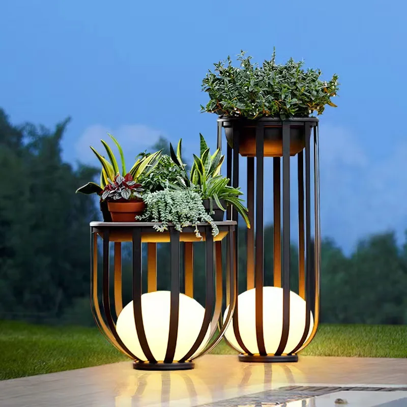 Solar outdoor waterproof light Garden Lawn Villa terrace Garden Floor light Outdoor flower stand