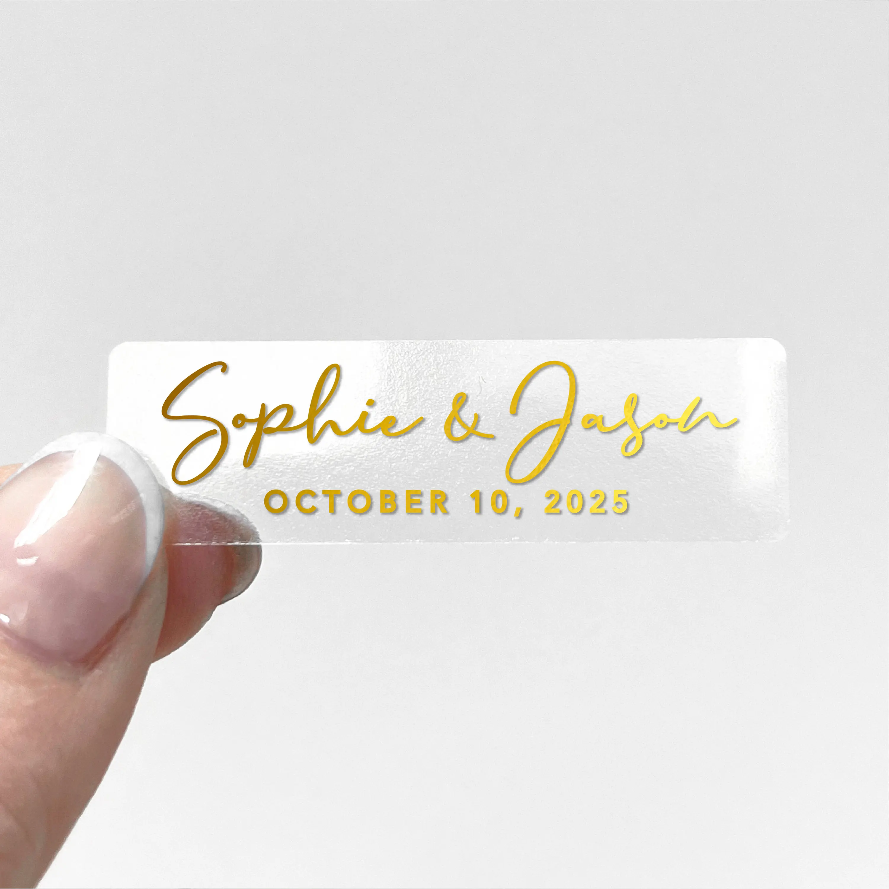 

50pcs Aluminum foil transparent wedding label calligraphy wedding label sticker transparent sticker wedding sticker custom
