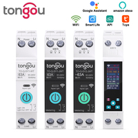 TUYA WIFI Smart Circuit Breaker With Metering 1P 50A 63A DIN Rail for Smart Home  wireless Remote Control Switch by APP TONGOU