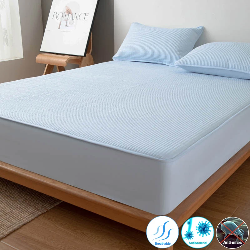 Solid Color Mattress Cover Hypoallergenic Mattress Protector Breathable Bed Fitted Sheet Antibacterial 110/140/160/Single/Double