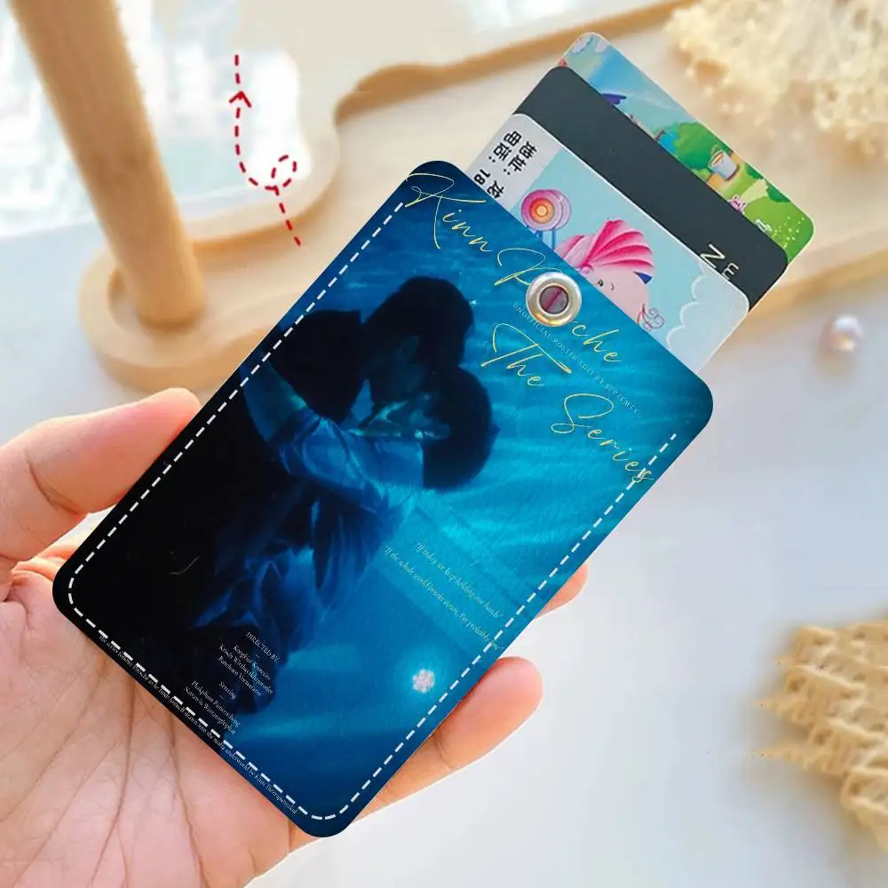 KinnPorsche The Series Movie PU Soft Leather Rectangular Key Card Holder Induction Elevator Protection Cover Youth Faion Accory