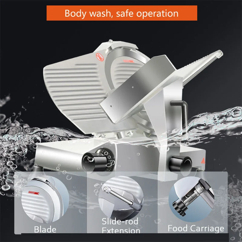 10 Inch Meat Slicer Machine Commercial Home Blade Electric Food Slicer Cutter Grinder Cutting Machine for Beef  Turkey Chipper
