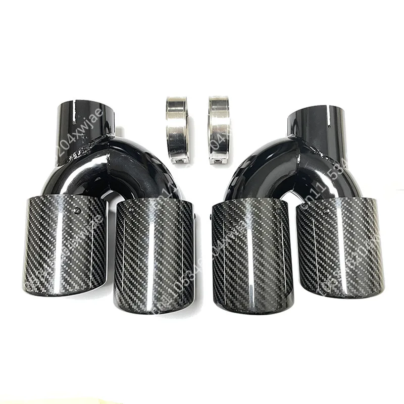 Carbon Fiber Quad Exhaust Tailpipe For Cadillac XT4 XT5, Matte Black Stainless Steel Muffler Tip Decoration Pipe