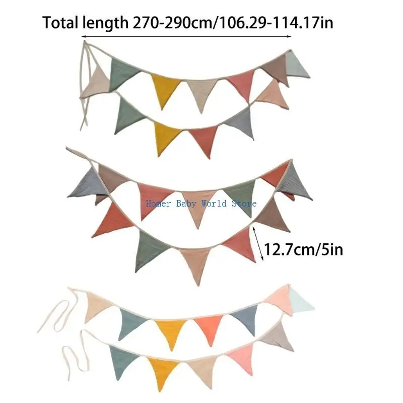 B2QD الوليد صورة الدعائم راية راية مثلث الرايات العلم متعدد الألوان الطفل جارلاند معلقة العلم راية لحفل الزفاف