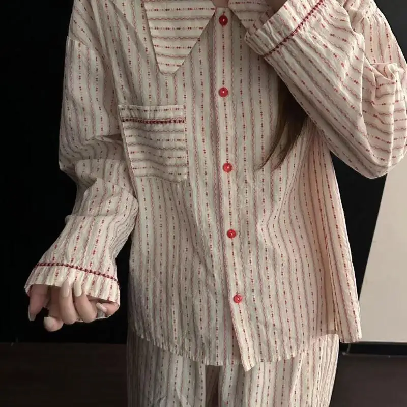 Conjunto de pijamas para mujer, pijamas cálidos de invierno para mujer, ropa navideña a la moda para el hogar, pijamas, conjunto de pijama lindo y suave dulce