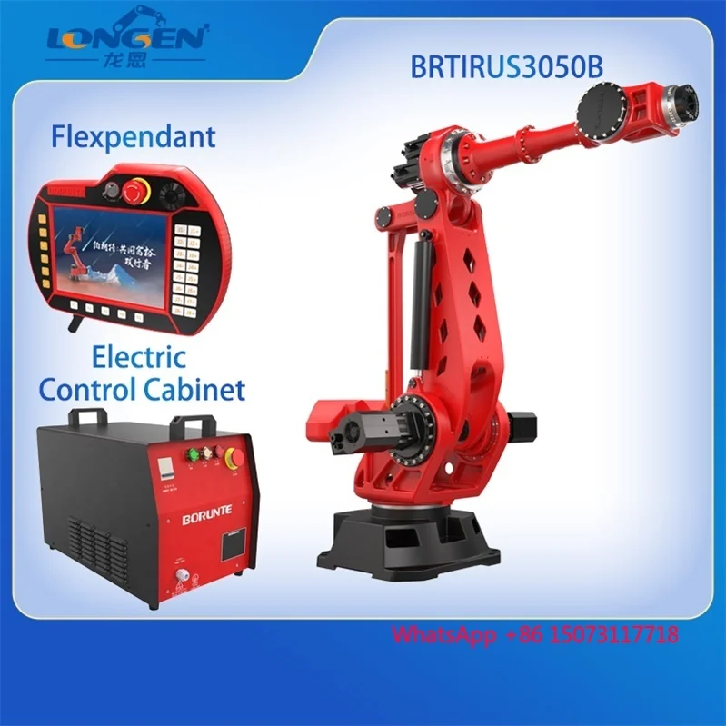 Venda quente 500kg carga útil 3050mm braço span universal 6 eixos articulado robô industrial braço plc motor servo-unidade elétrica ip40
