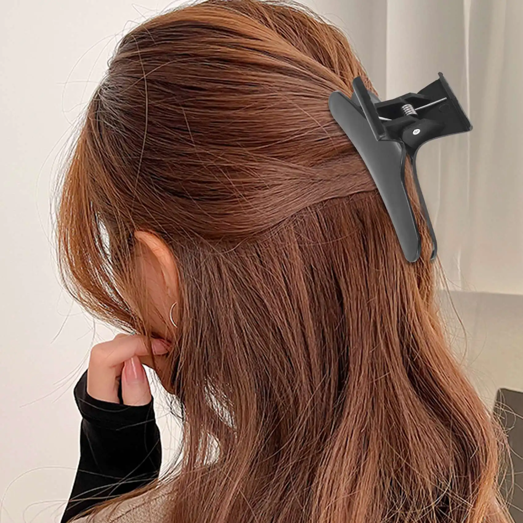 

4 шт., черно-белые парикмахерские зажимы для укладки волос в стиле бабочки, зажимы для волос, застежки-когти, инструмент для парикмахерской