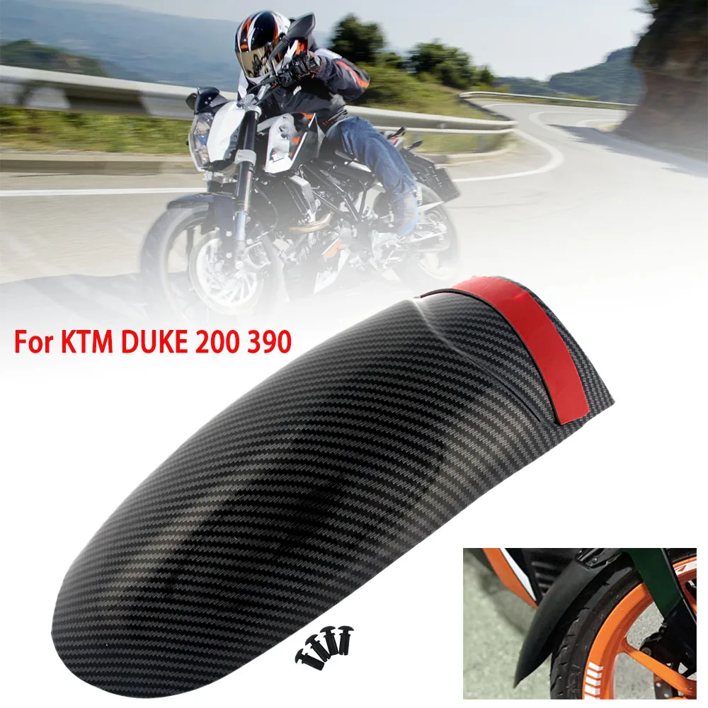 Motorcycle Front Fender Accessories Carbon Look ABS plastic Mudguard Extension Extender For KTM DUKE200 390 Duke 390 2013-2016