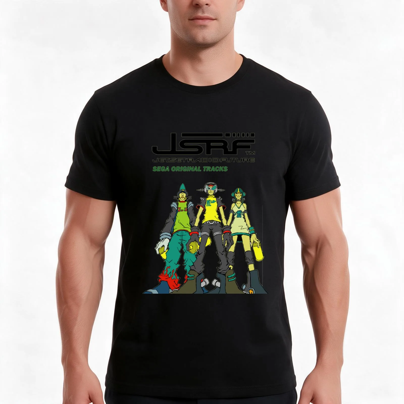 Jet Set Radio Future Soundtrack Cover T-Shirt Summer Casual Cotton Tee Oversized Streetwear Tops Vintage Graphic Print