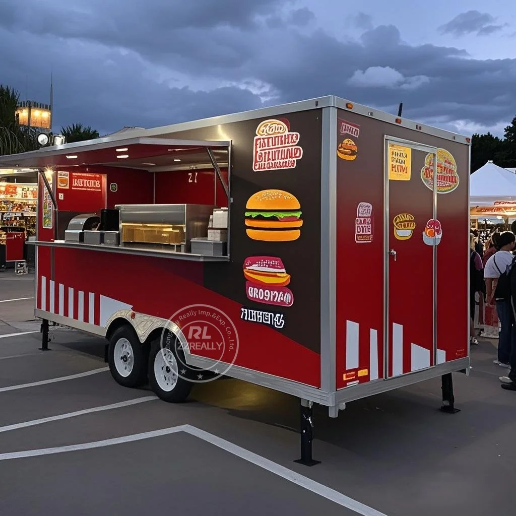 Best Selling Ice Cream Cart BBQ Pizza Concession Trailer Food Cart Cheap Mobile Food Truck With DOT CE Certification