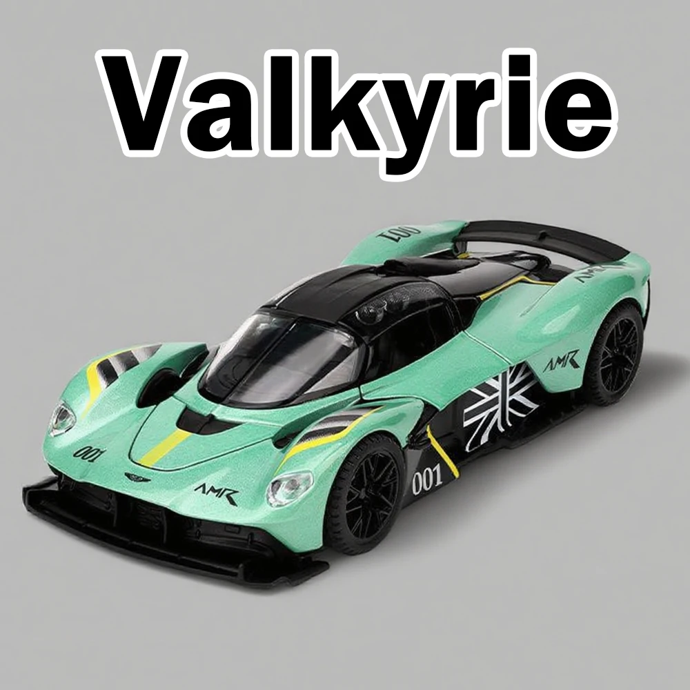 1:32 발키리 DB12 합금 스포츠카 모델 다이캐스트 장난감 문 열림 소리와 빛 풀백 자동차 수집품 장식