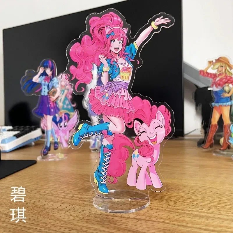 My Little Pony Pinkie Pie Fluttershy akrilik oksford berdiri 10cm Dekorasi Desktop ornamen hadiah kartun untuk teman terbaik