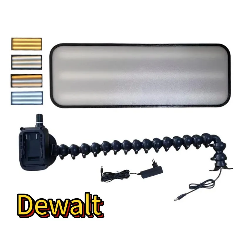 12V 6-Farben Einstellbare 60cm Auto-Dellenreparaturleuchte ohne Batterie, Flexibler Schwanenhals mit Saugnapf-Ständer, Lackfreie Dellen-Detektionslampe