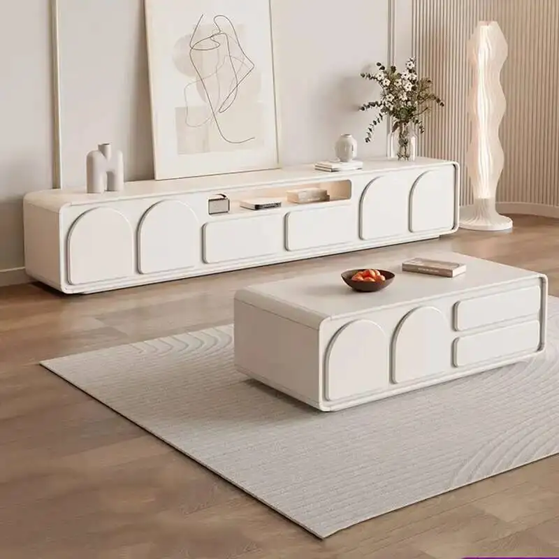 

Table Monitor White Fireplace Cream Cabinets Tv Modern Salon Luxury Display Tv Stands Floor Suporte Para Tv Home Decoration