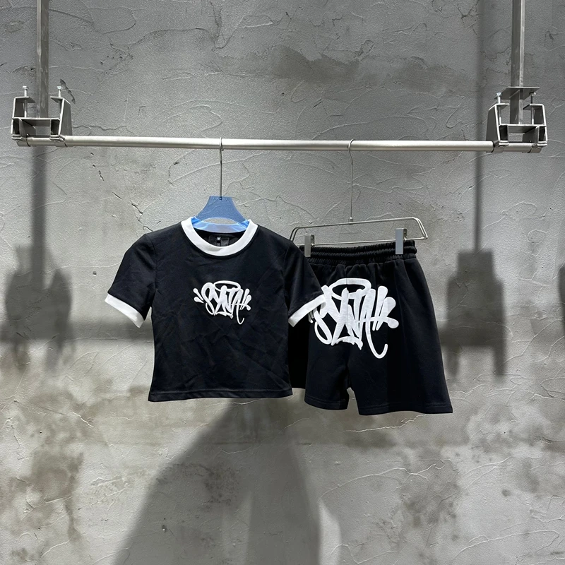 

Футболка Spicy Girl Belly Button orts Set Y2K American High Street Sweet And Spicy Letter Tee Высококачественный хлопок круглый Ne