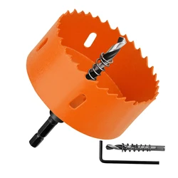 1PC Orange Bimetal Opener 6.35mm MAX Habdle 17-80mm M42 Multi Functional Woodworking Gypsum Board Plastic Drill Bit
