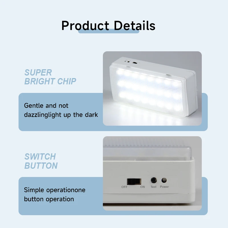 Lampu darurat LED dinding portabel, lampu berkemah darurat dapat diisi ulang terang untuk mati daya