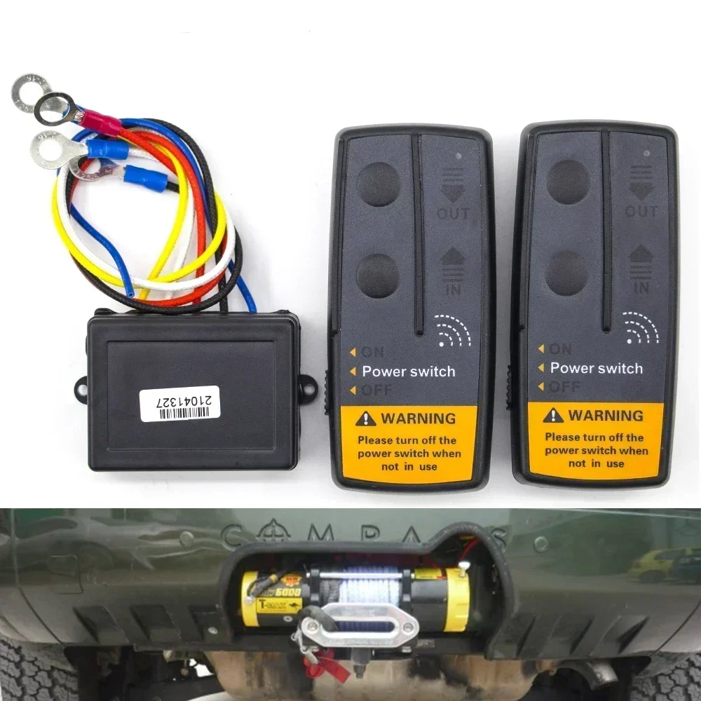 2.4G 12V 24V 50M Digital Wireless Winches Remote Control Controller Recovery Kit For Jeep ATV SUV Trailer 120W 100ft Universal