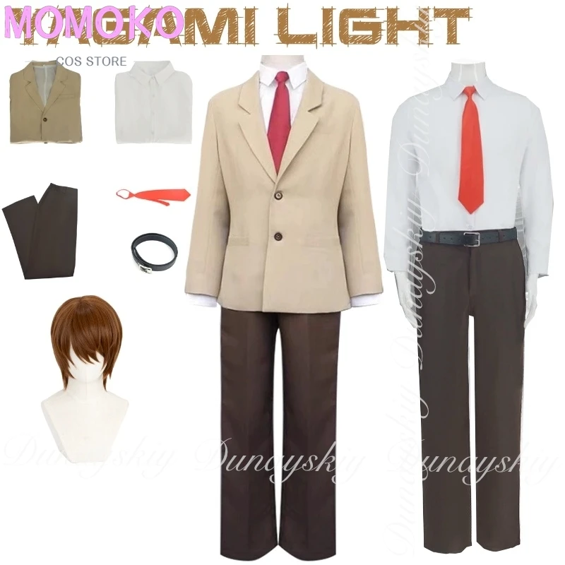 

DEATH NOTE Anime Yagami Light Cosplay With The Brown Hair And The Formal Wear A Perfectionist Cosplay Costume Anime Full Of Suit
