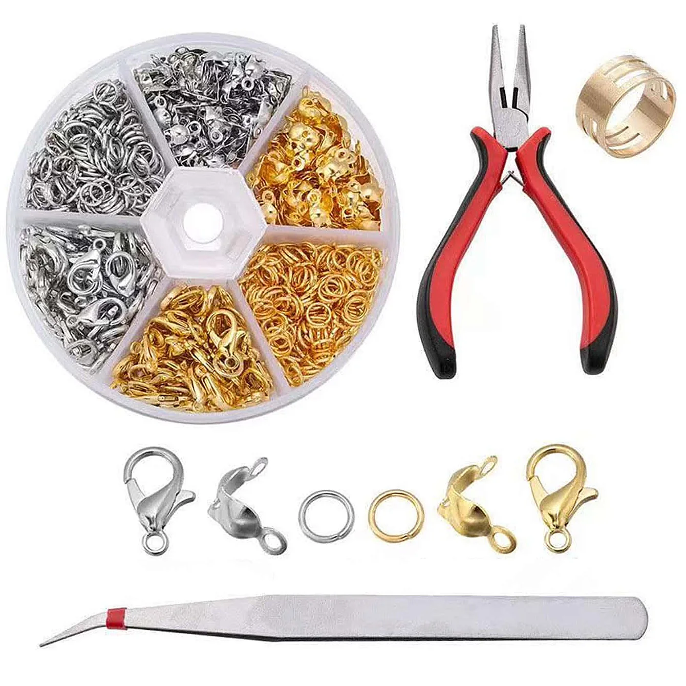 

1 коробка, комплект для изготовления ювелирных изделий, застежка-лобстер, открытые кольца для прыжков, коробки с бусинами, наборы коробок ручной работы, браслет, ожерелье, фурнитура, принадлежности