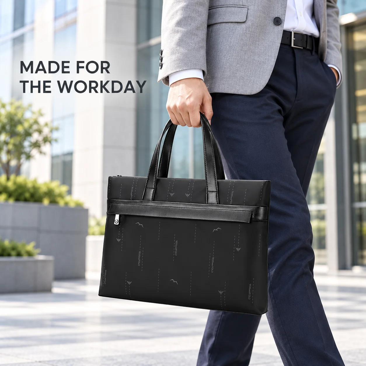 Men's Large Capacity Laptop Briefcase Business Casual Handbag for Office Work, Daily Commuting and Travel