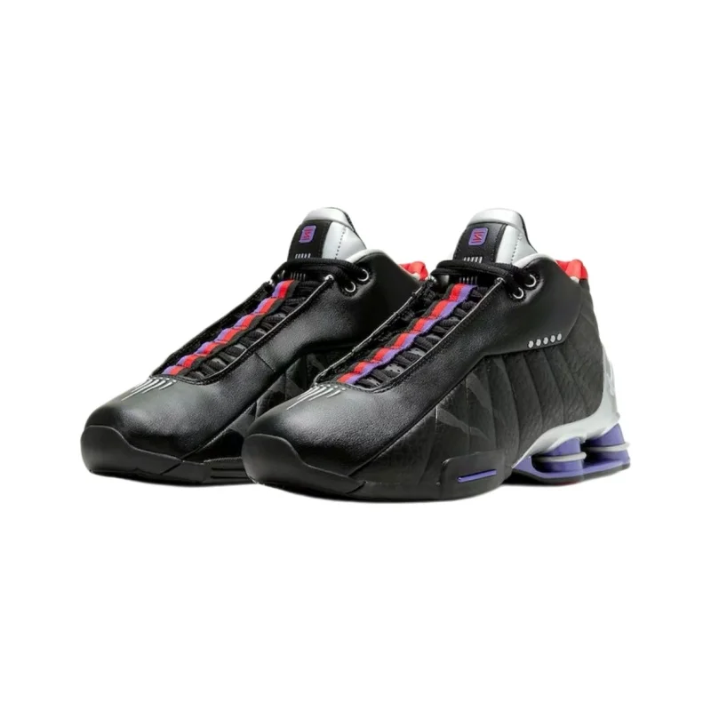 Nike Shox BB4 Carter Raptors Mid-Top Basketball Shoes Black Silver Purple CD9335‑002