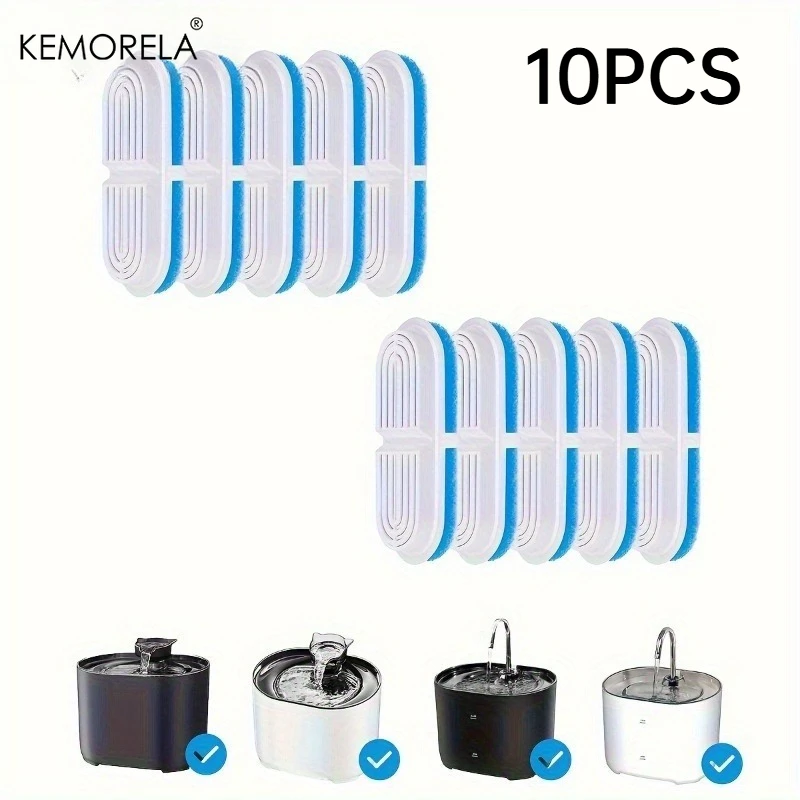 KEMORELA 6/10/16pcs Pet Water Dispenser Filter Cat Water Fountain Filter Drinking Fountain Filter Cycle Filtering Easy To Clean