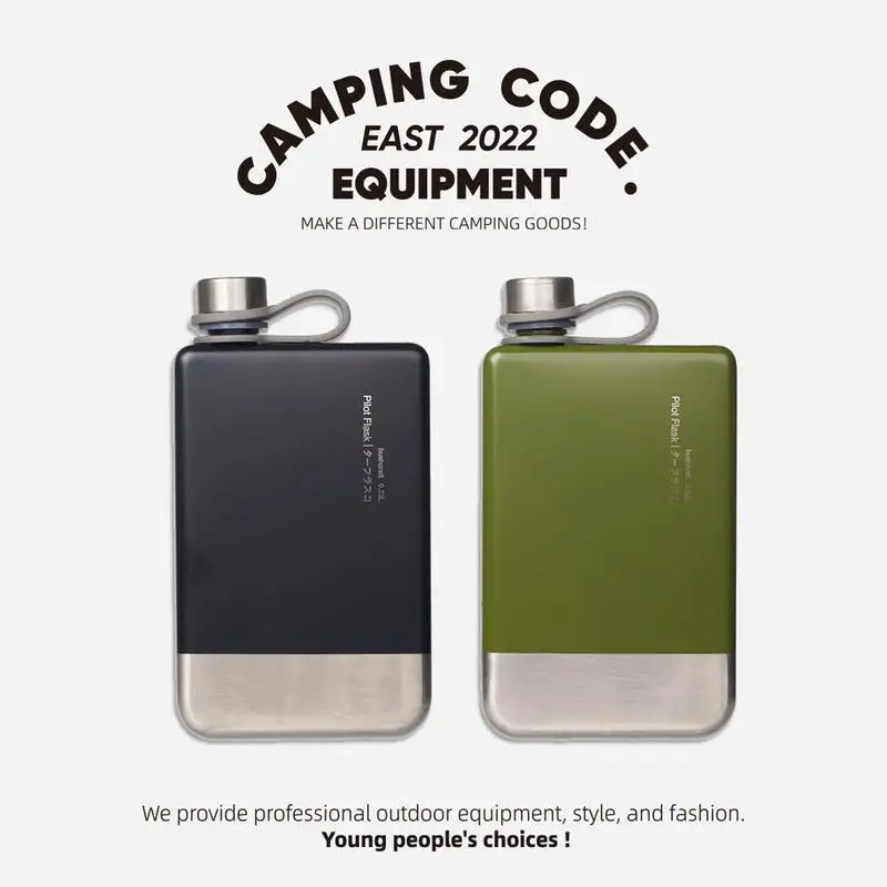 Flat Water Bottles For Travel Leakproof Compact Water Bottle Stainless Steel Reusable Liquor Containers For Beer Beverage Drinks