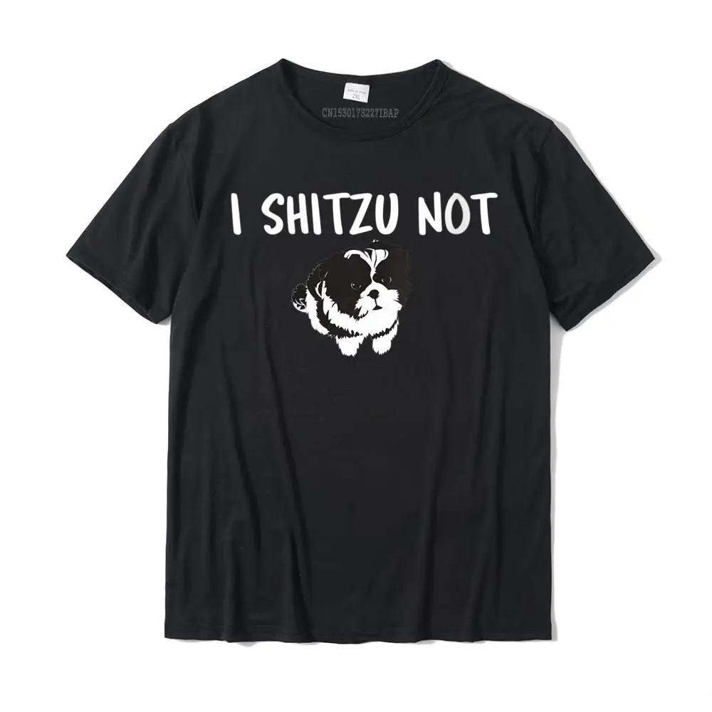 Camiseta divertida con cuello redondo para Hombre Shih Tzu Dog Owner I Shitzu Not Camisas Hombre liso Cosie algodón hombres Tops y camisetas Cosie