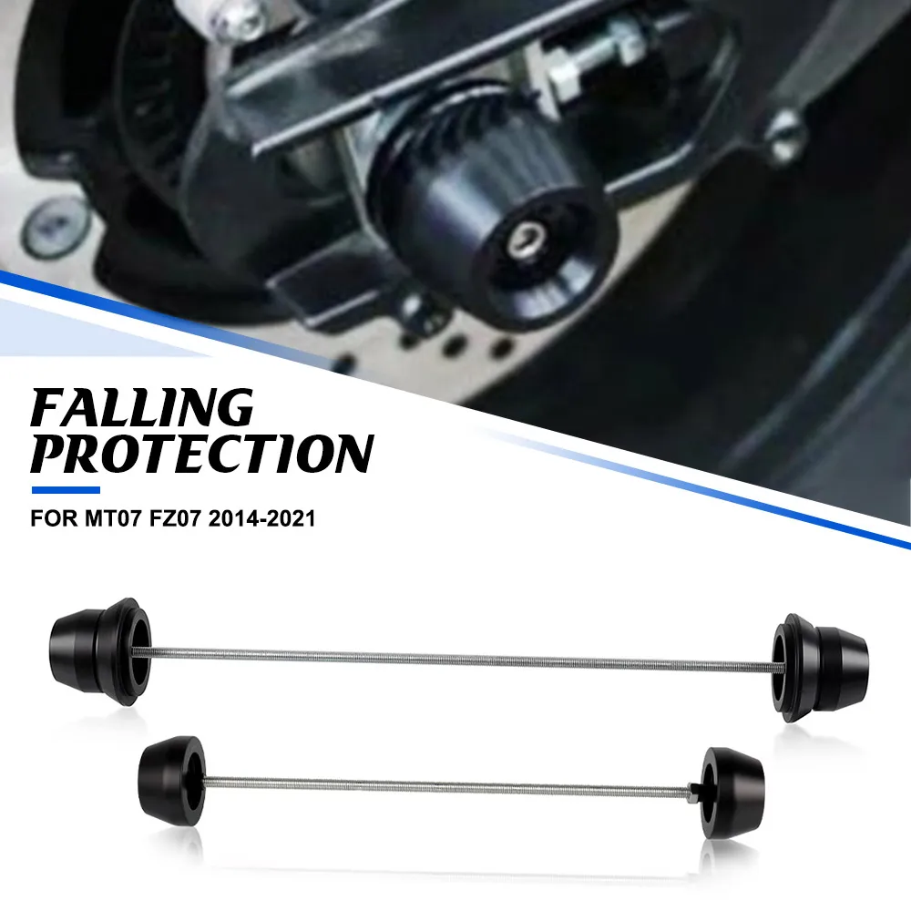 

For YAMAHA MT07 FZ07 2014-2018 2019 2020 2021 Rear Front Axle Fork Crash Slider Wheel Protector Rear Spindle Bobbins MT07 XSR700