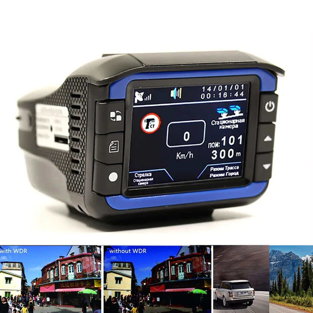 Car DVR Camera Recorder VGR3 Full Detector Dash Cam Video Recorder 720P Night G-sensor Video Registrator Russian english Version