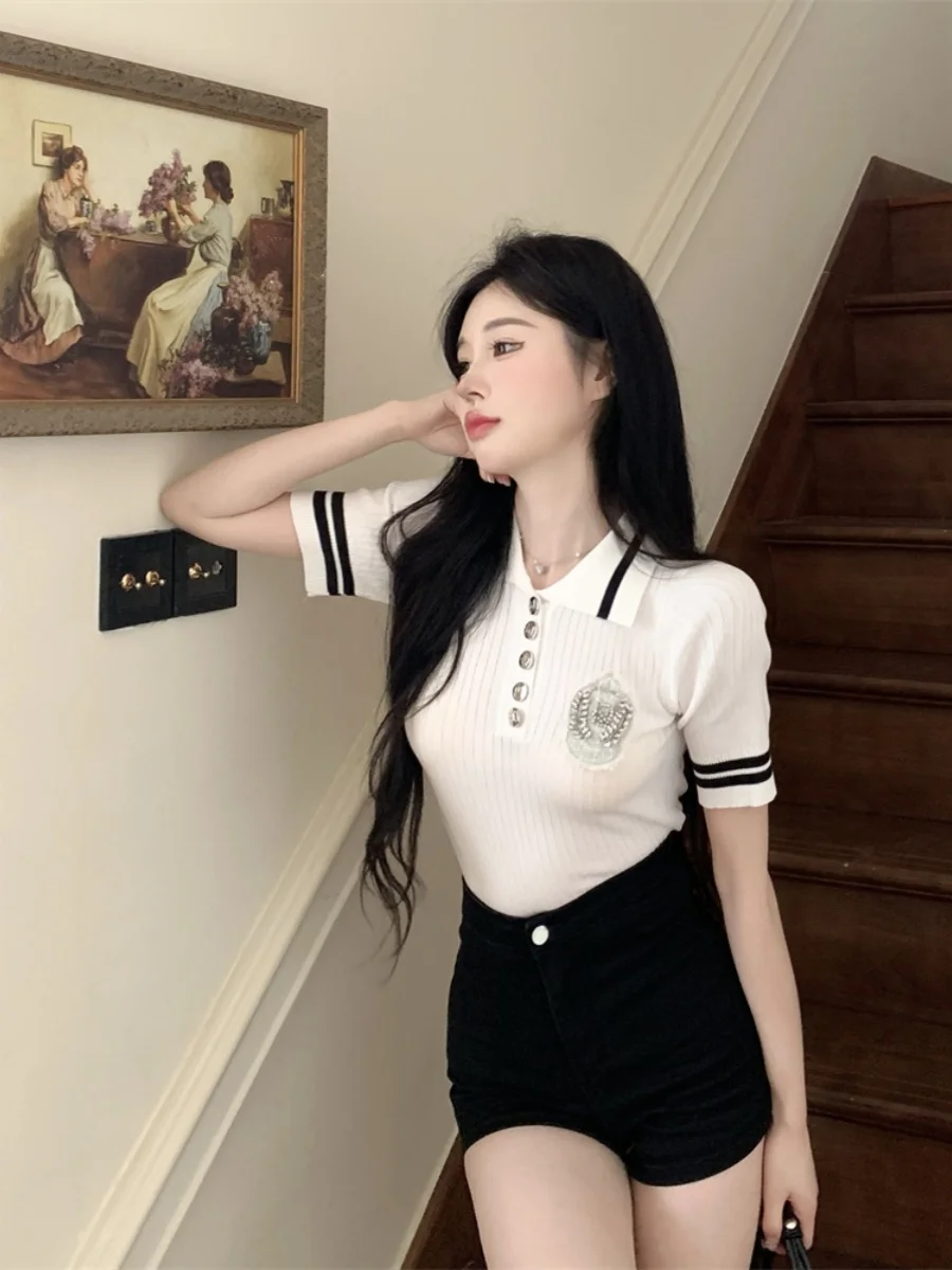 

Unique Sweet And Spicy Ne Ice Silk Knitted Top ort Sve Women's Summer High Design Sensation Faion Trend