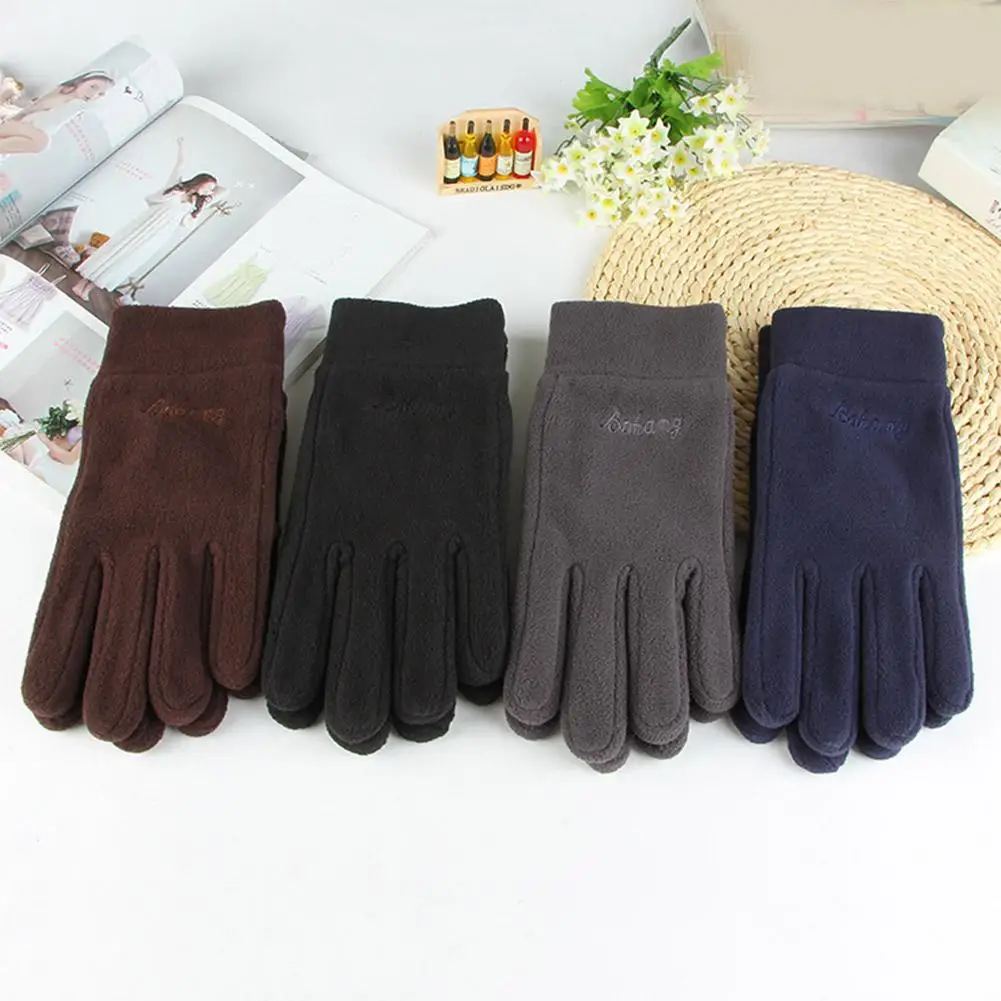 1 пара флисовых перчаток для мужчин и женщин, зимние теплые вместительные перчатки с длинными пальцами, велосипедные перчатки для бега, ветрозащитные мягкие варежки