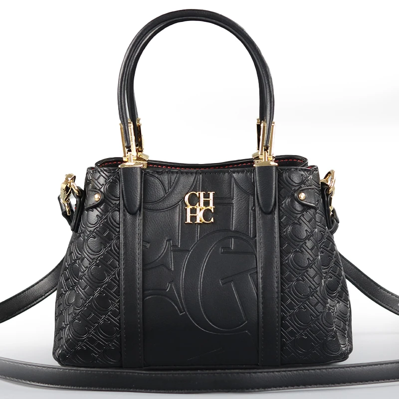 

CH Solid Color Designer Women's Bag With Embossed Logo Metal Buckle Handbag Shoulder Bag Crossbody Versatile Work