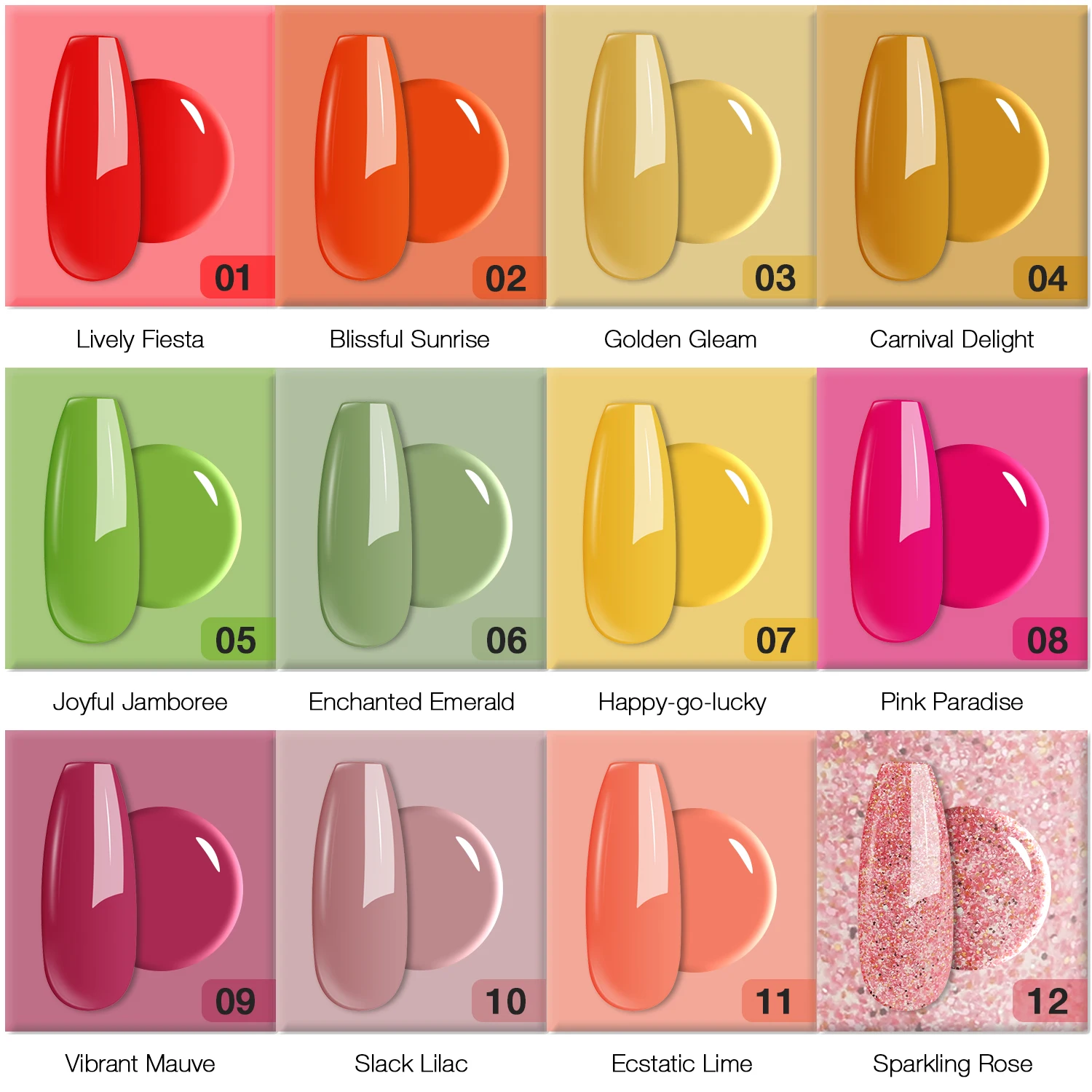 12-Farben-Tauchpulver und Basis-Top-Coat-Aktivator und unverzichtbare Werkzeuge für Nail Art Design-Geschenke für Frauen