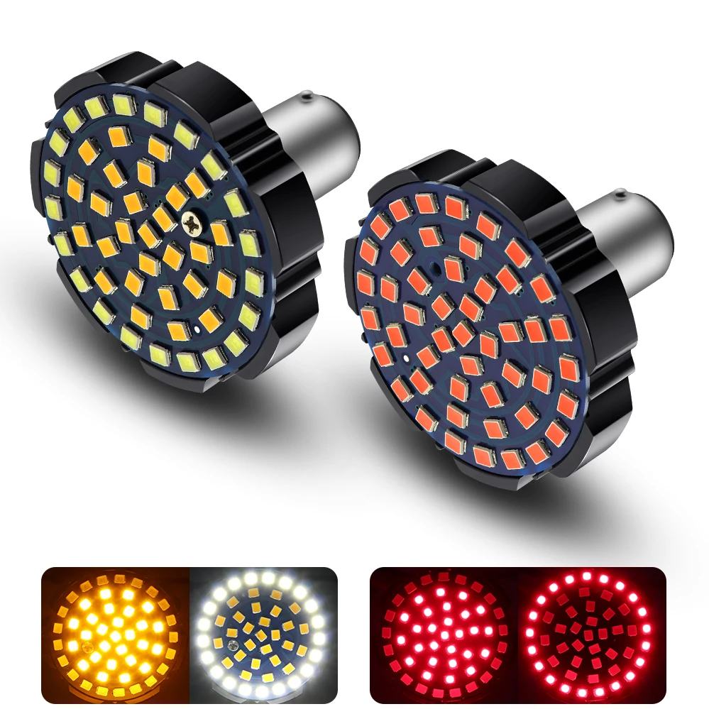 1156 Harley Motorcycle Modification 1157 2835 48LED Turn Signal Light Dual Color Brake Light
