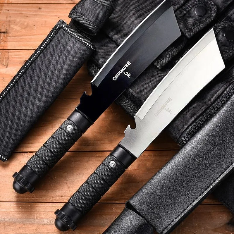 Outdoor High hardness cleaverFixed Blade, portable straight knife and scabbard,Suitable for camping barbecue wilderness survival