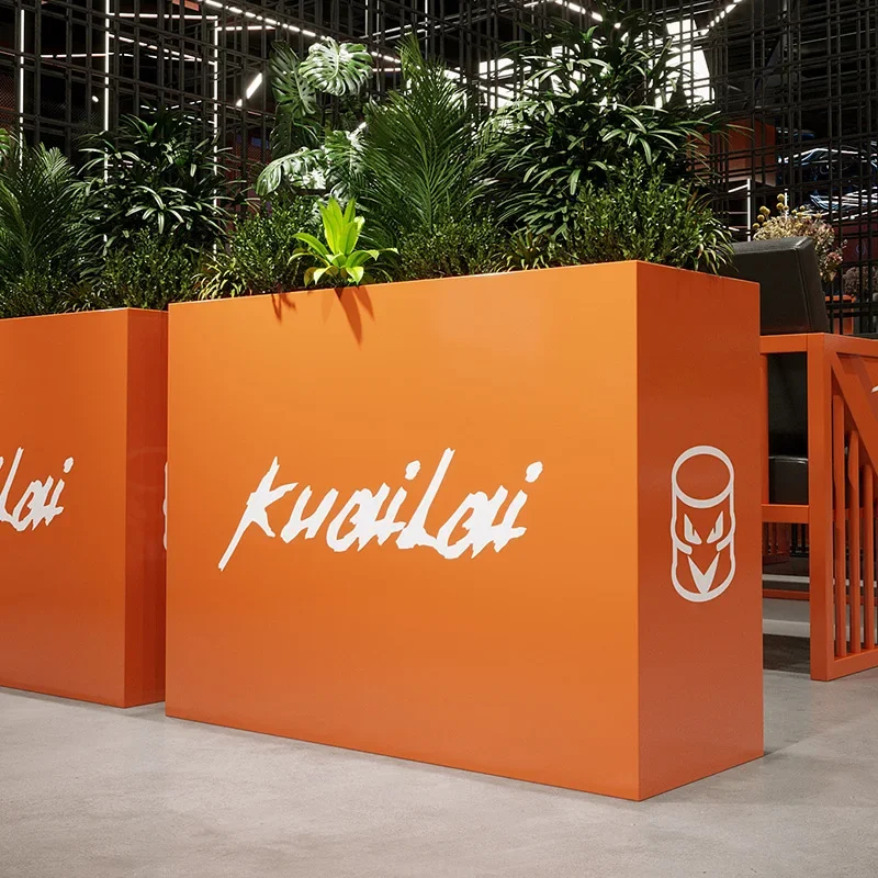 Combinazione di scatole da fiori in ferro battuto per esterni Dipartimento vendite Partizione per recinzione stradale commerciale a doppio scopo per interni ed esterni f