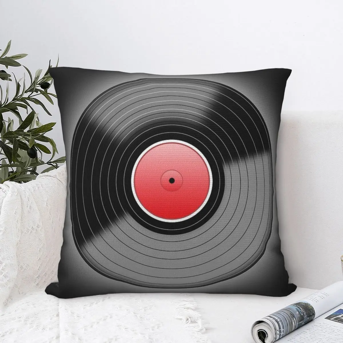 Vinyl Record Pillowcase Polyester Cushion Comfort Throw Pillow Sofa Decorative Cushions Used for Home Bedroom Living Room