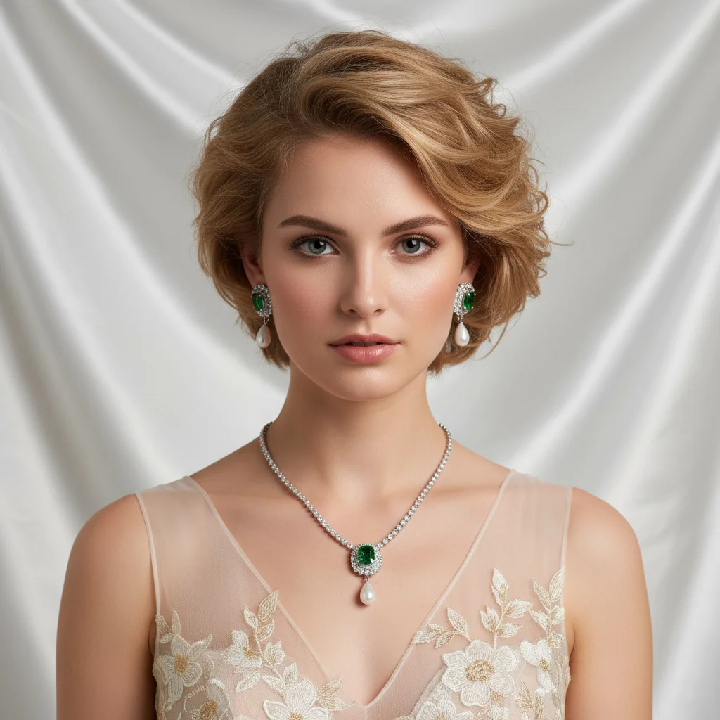 

European Fashion Exaggerated Luxury Gem Pearl Necklace Retro Versatile Jewelry for Party Daily Wear Wholesale