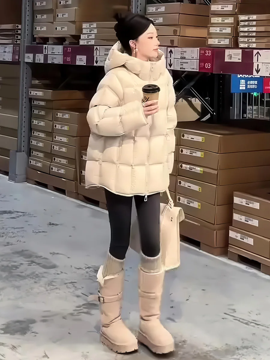 여성용 패딩 재킷 후드 브레드 슬레 코트 베이지 겨울 신상 출퇴근용 슬레 레귤러 슬레 롱 지퍼