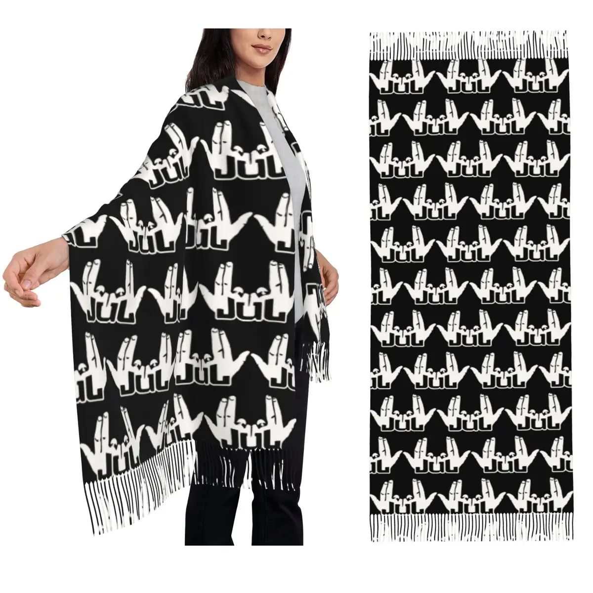 

Jul Sign Шарф Шарфы с кисточками Женские мягкие теплые шали и накидки Длинная осенне-зимняя шаль