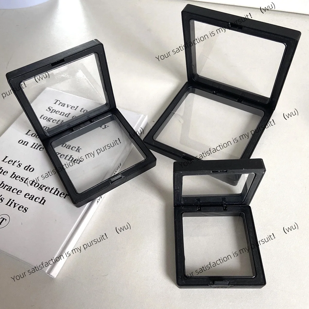 L/M/S Simple film hanging box Transparent pe film jewelry box Ins wind earrings necklace storage container
