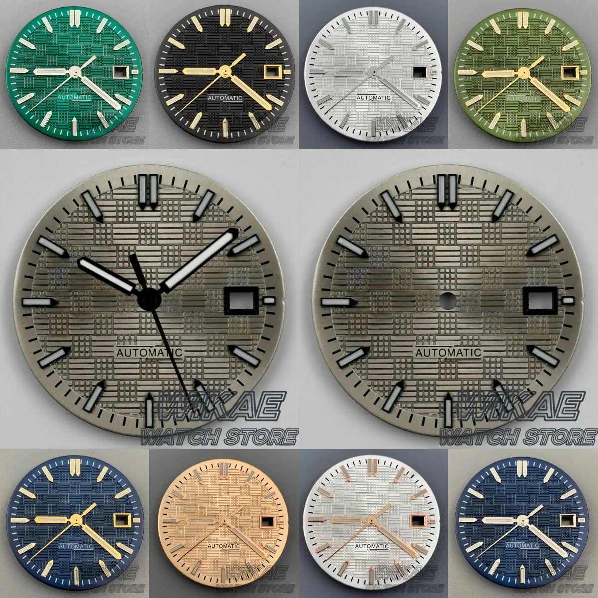 mostrador-de-relogio-novo-de-31-mm-com-efeito-de-raios-de-sol-cor-prata-e-cinza-textura-conjunto-de-ponteiros-ponteiros-luminosos-verdes-adequado-para-relogios-com-movimento-nh35-acessorios-para-modificacao-de-relogios