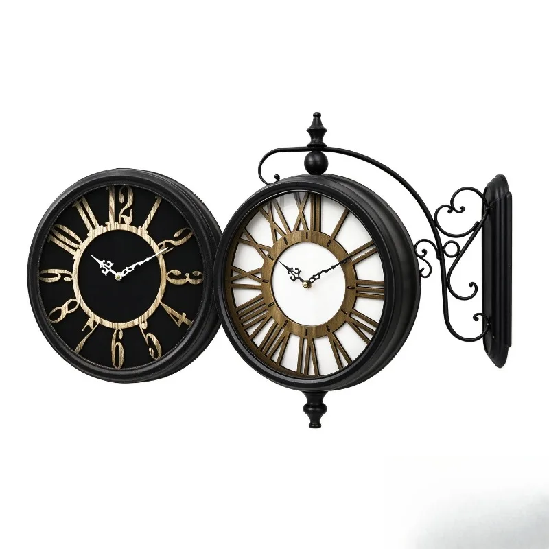 Double-sided Wall Clocks Living Room Wall-mounted Clocks Creative Minimalist Silent Wall Clock Nordic Home Decoration Clock