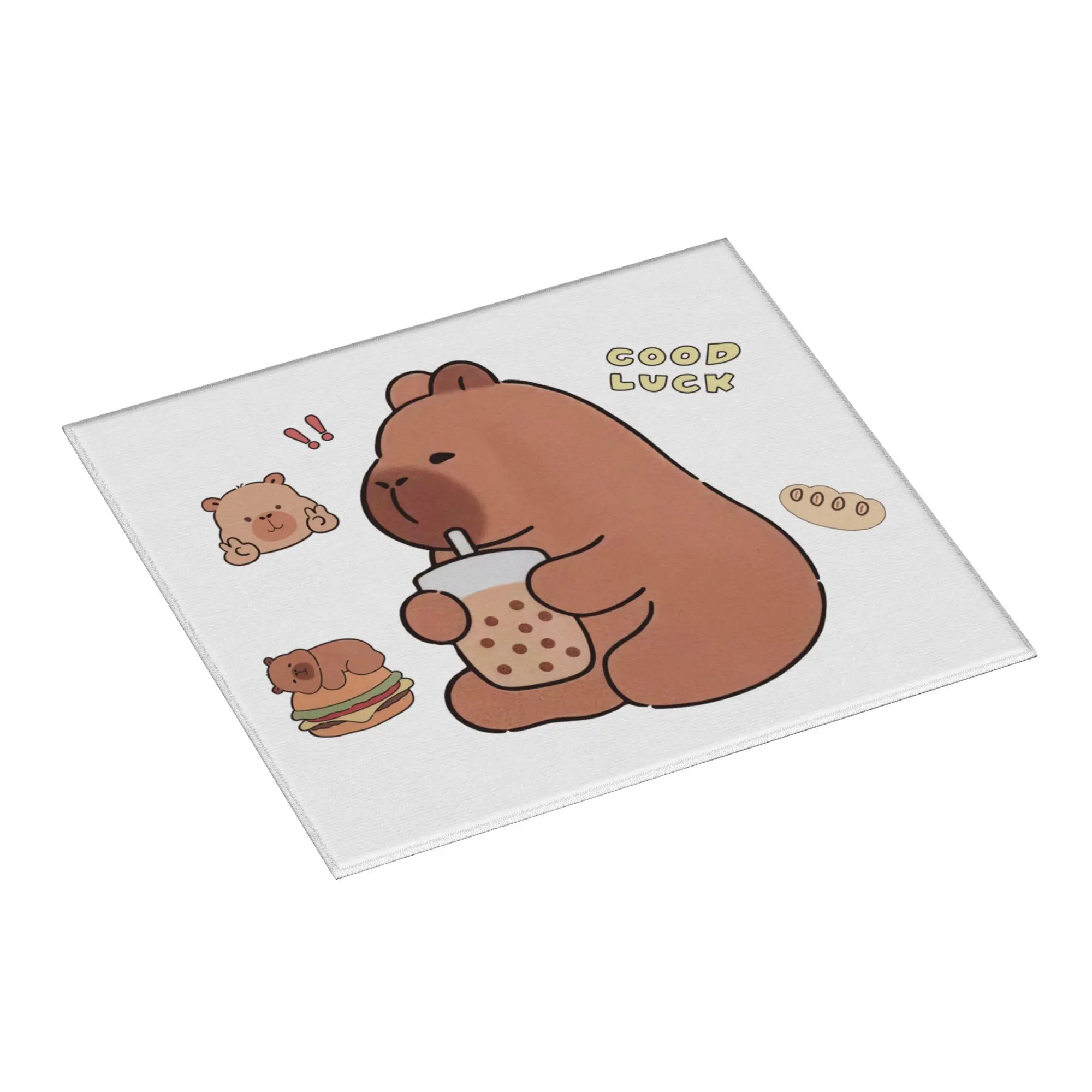 Drying Mat For Kitchen Cartoon Animal Pets Capybara Barware Tableware Oil Proof Reusable  Washable Kitchen Sink Drying Pad