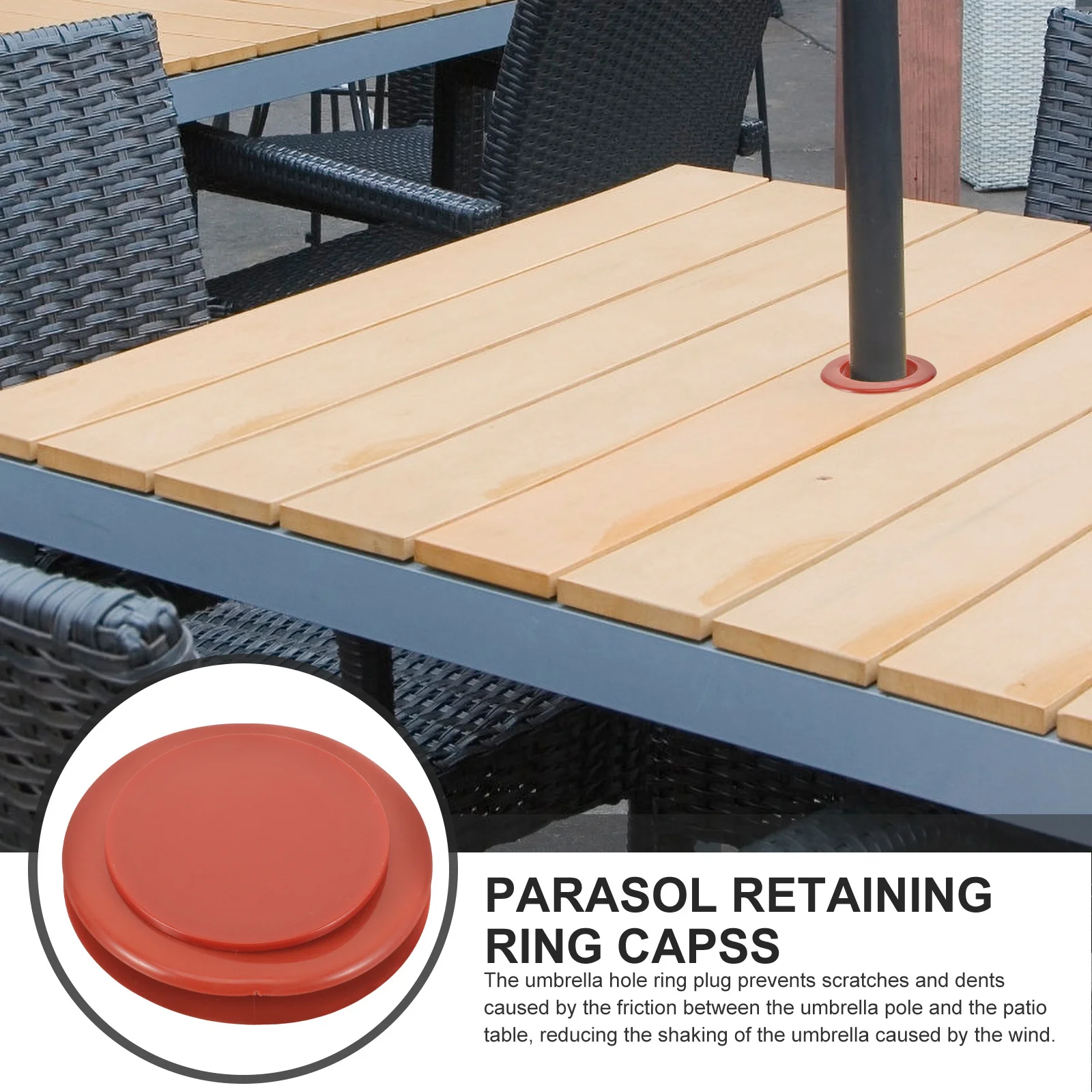 

2Pcs Silicone Table Umbrella Hole Ring Caps High Temperature Resistant Patio Umbrella Ring Plug for Outdoor Parasol